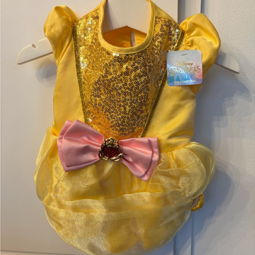 Disney Princess Belle Costume for Pets - Yellow and Pink - size medium